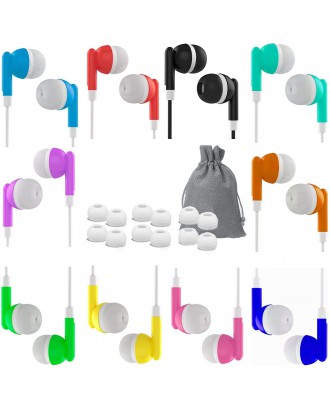 Earbuds Wired - 10 Pack Kid Headphones for School Classroom Ear Buds audifonos para niГ±os chromebook Earphones Set Learning Student Bulk for Laptop iPhone Galaxy Gym Computer PL 3.5 Jack